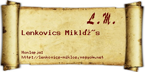 Lenkovics Miklós névjegykártya