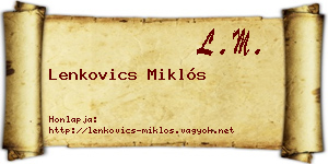 Lenkovics Miklós névjegykártya