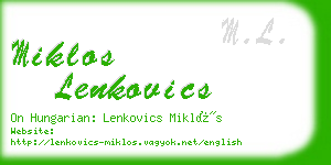 miklos lenkovics business card